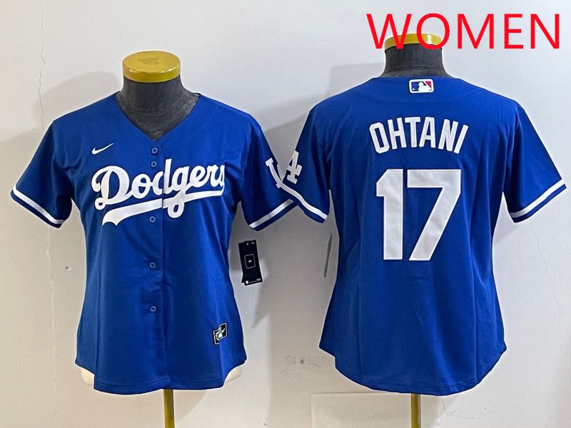 Women Los Angeles Dodgers 17 Ohtani Blue Game 2025 Nike MLB Jersey style 318
